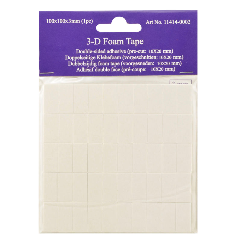Vaessen creative • Cinta de espuma 3D 3mm (10x20mm) 50 piezas