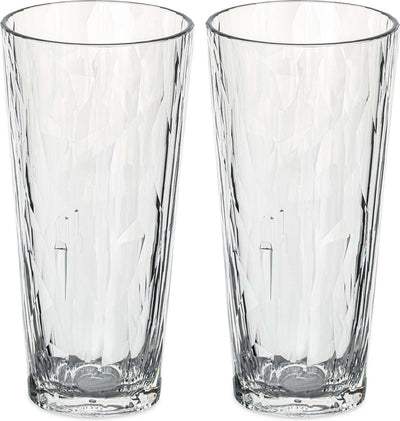 Koziol - super club di vetro n. 19 bicchieri 250 ml set 2 pezzi - termoplastico - trasparente -