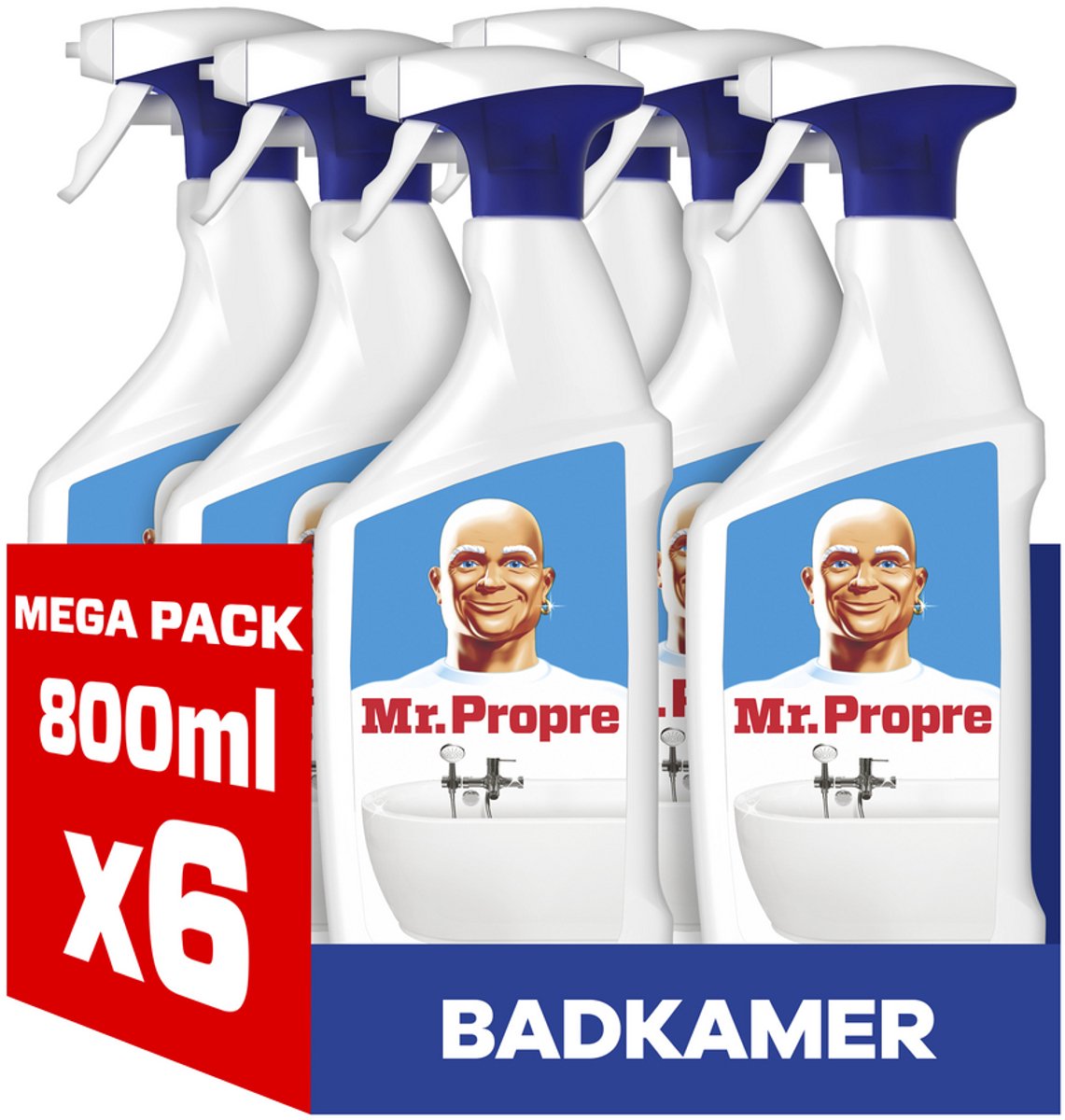 Sr. propre sr. spray limpiador de baño propre - flor blanca - 6x800ml