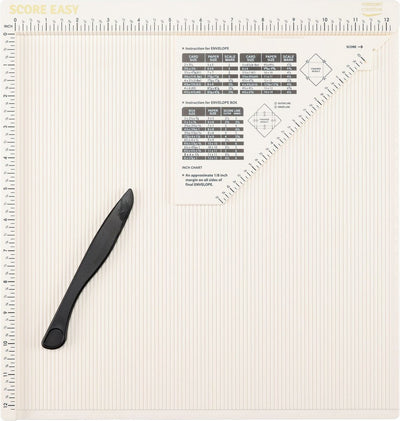 Vaessen creative rilbord - score easy - 30,5 x 30,5 cm - met vouwbeen en liniaal - in inches - offwhite