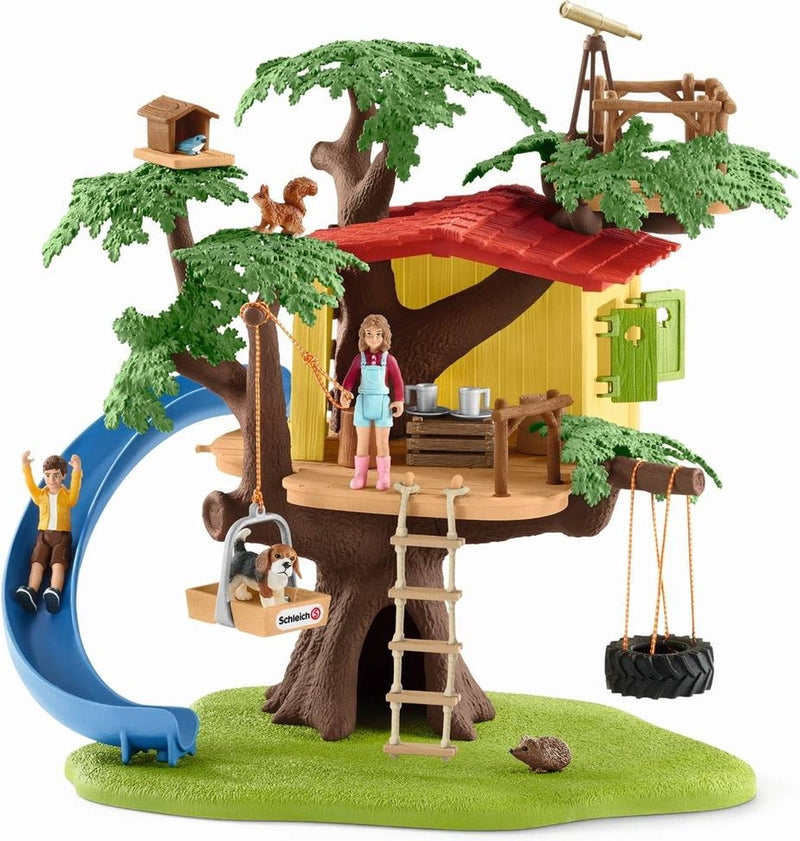 Schleich farm world - casa en el árbol aventurera - set de figuras - juguetes infantiles para niños y niñas - de 3 a 8 años - 28 piezas