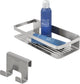 Tiger caddy - doucherek - douchemand 32 cm met douchecabinehaak - 6-8 mm - rvs geborsteld