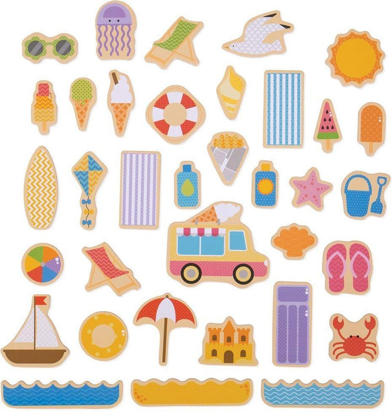 Bigjigs magneti in legno mare - set magneti vista mare e spiaggia (bj272)