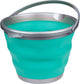Abbey camp opvouwbare emmer - 15 liter - groen grijs - met handvat - compact opvouwbaar
