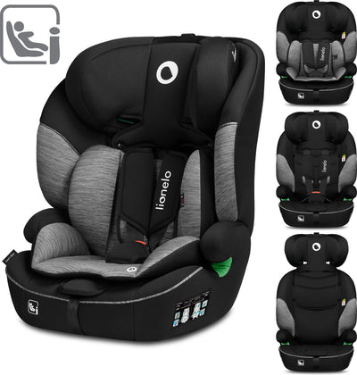 Lionelo levi - autostoel - vanaf 1,5 tot 12 jaar (76-150 cm 9-36 kg groep 1 2 3) - comfortabele brede zitting - memory foam - 10-standen hoofdsteun - i-size autostoeltje
