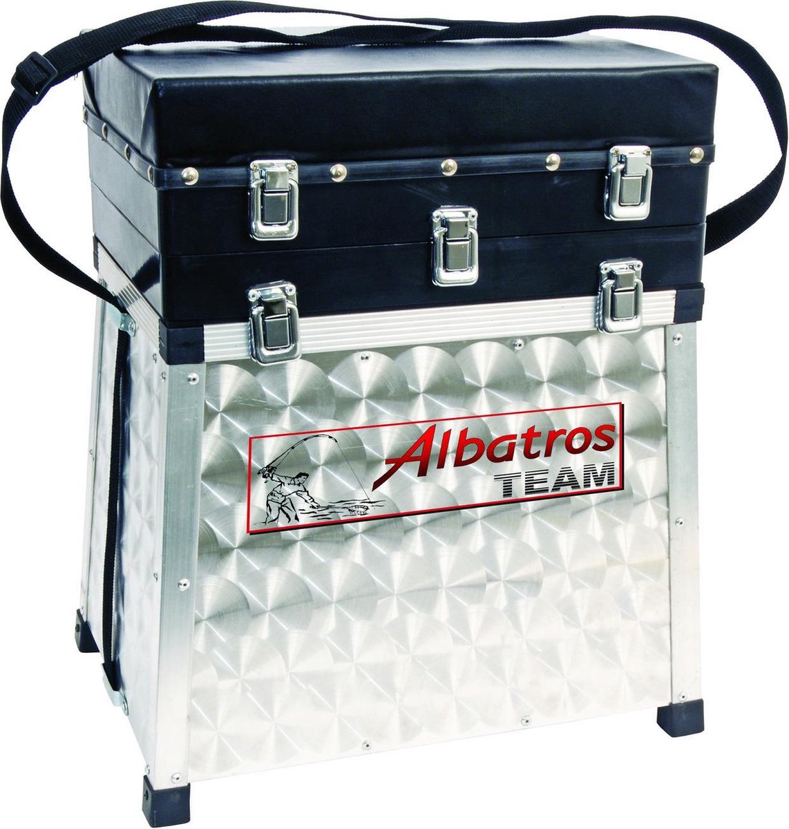 Cesta de asiento Albatros alu 2 cajones-abs 37x26x40 cm aluminio negro integral