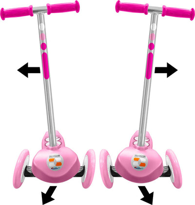 Stamp patinete infantil de 3 ruedas con control de derrapes - patinete de dirección - niñas - rosa