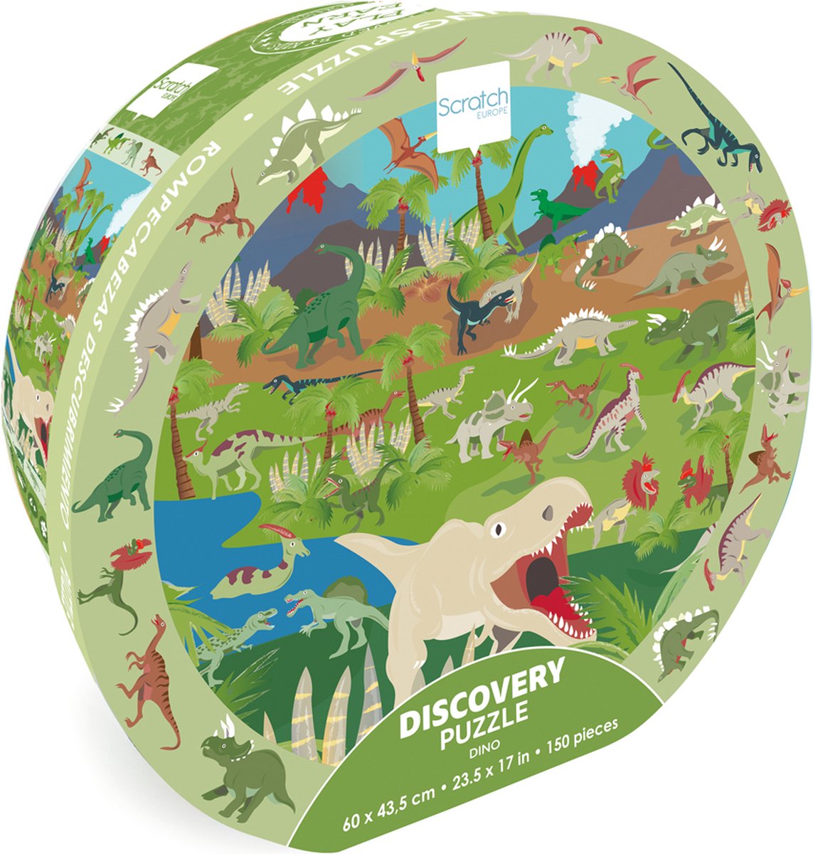 Puzzle da grattare - scoperta dei dinosauri - 60x43,5 cm - 150 pezzi - 6 anni