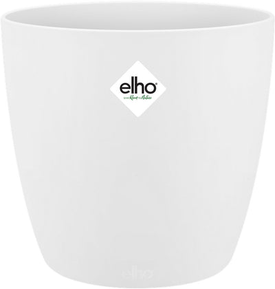 Elho brussels rond 16 - bloempot voor binnen - 100% gerecycled plastic - ø 16.0 x h 14.7 cm - wit