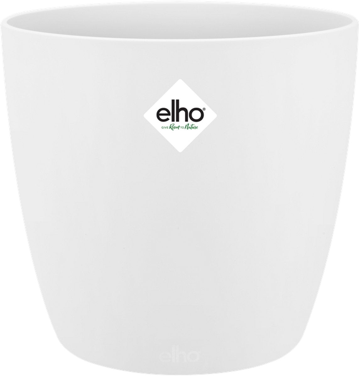 Elho brussels round 20 - macetero de interior - plástico 100% reciclado - ø 20,0 x h 18,7 cm - blanco