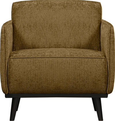 Woood statement fauteuil met arm - structure - velvet - brass