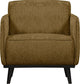Woood statement fauteuil met arm - structure - velvet - brass