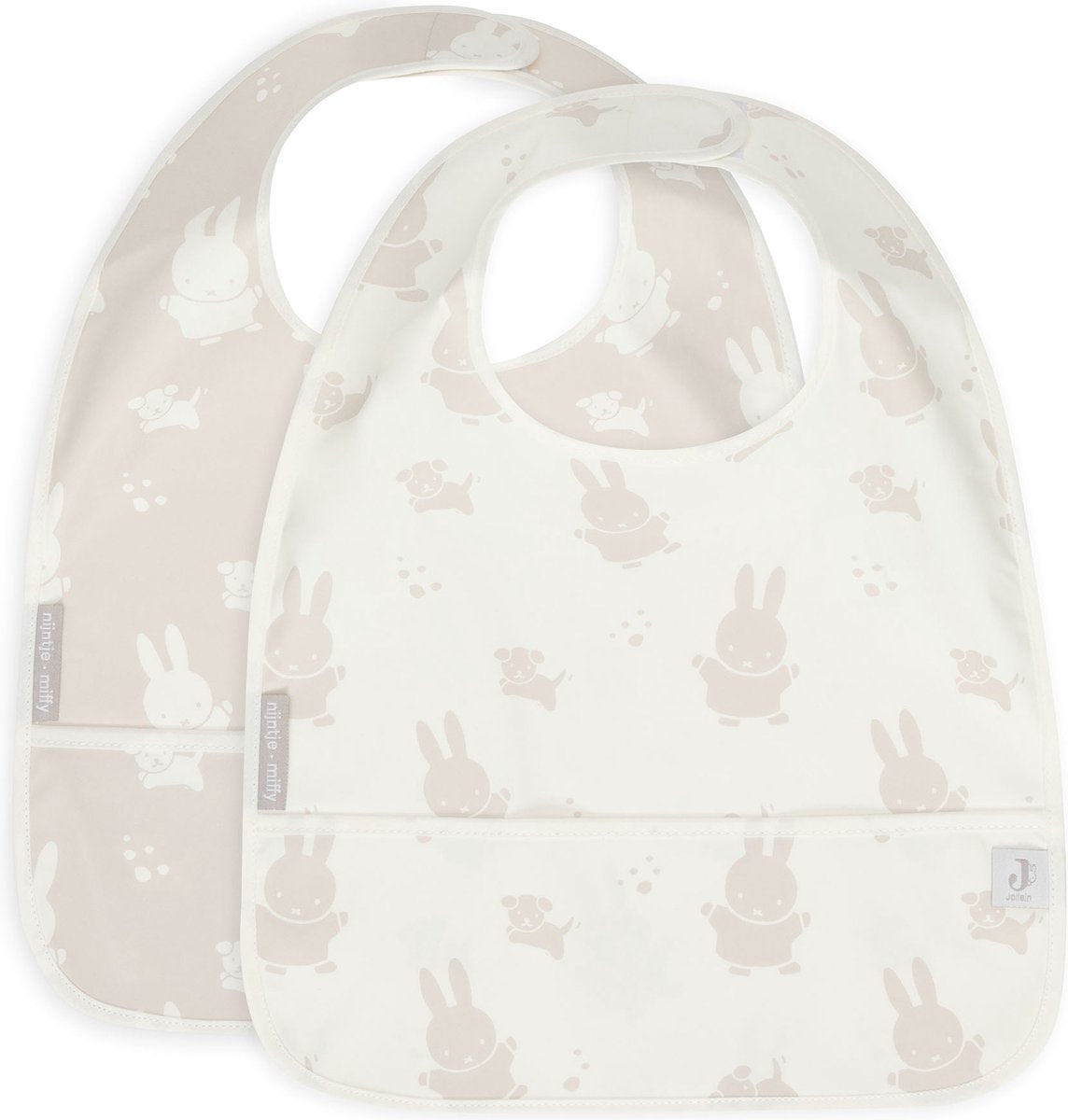 Jollein x Miffy babero impermeable miffy snuffy - turrón - 2 piezas