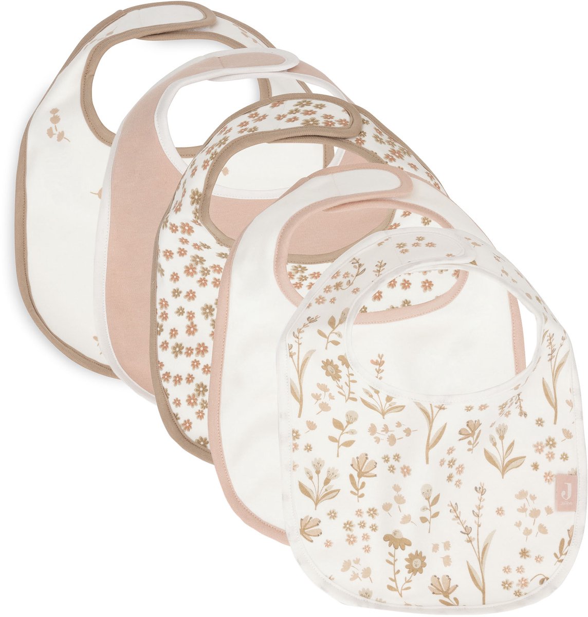 Jollein baby slab jersey waterproof - bloomy - 5pack