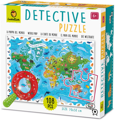 Ludattica puzzle mappa animali - giocattolo educativo in cartone.