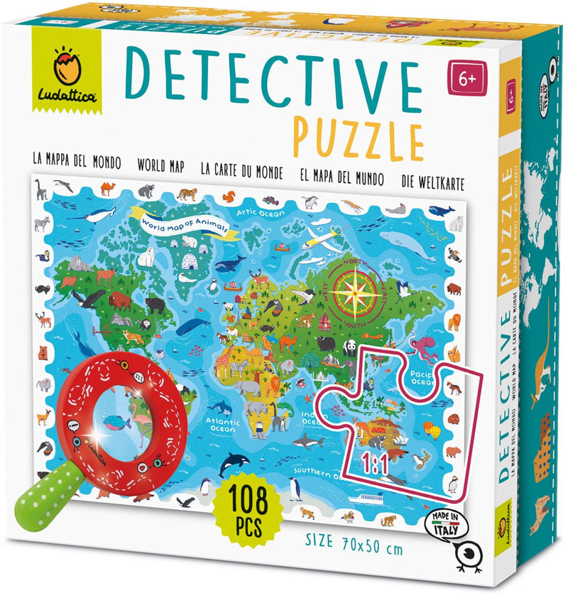 Ludattica puzzel dieren landkaart - educatief speelgoed karton.