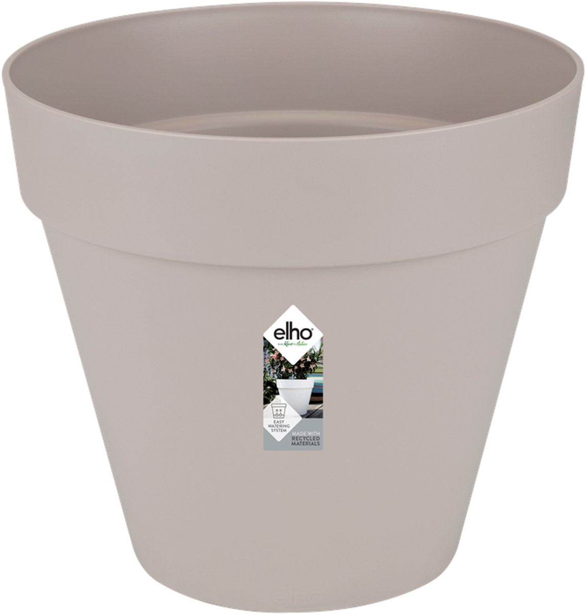 Elho loft urban round 50 - macetero de exterior - ø 48,5 x h 44,5 cm - gris cálido