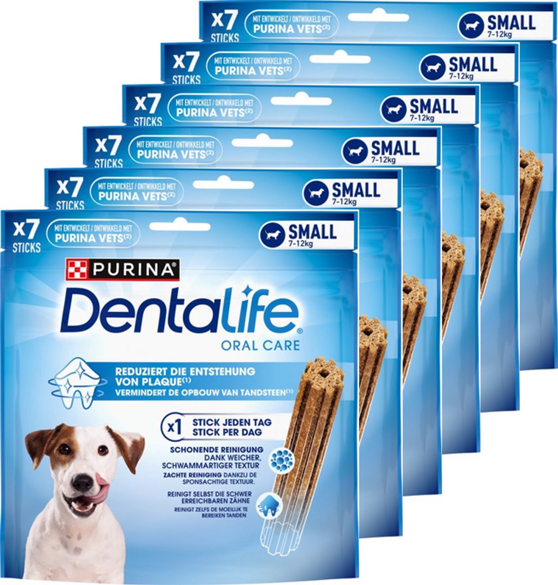 Dentalife cuidado bucal diario pequeño - snacks para perros - pollo - 6 x 115 g