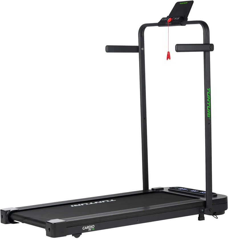 Cinta de correr tunturi cardio fit t5 - cinta para correr con bluetooth - cinta para caminar - 14 programas - plegable - almohadilla para caminar - compacta - de 1 a 8 km h - certificado de seguridad de la ue - incluye aplicación gratuita