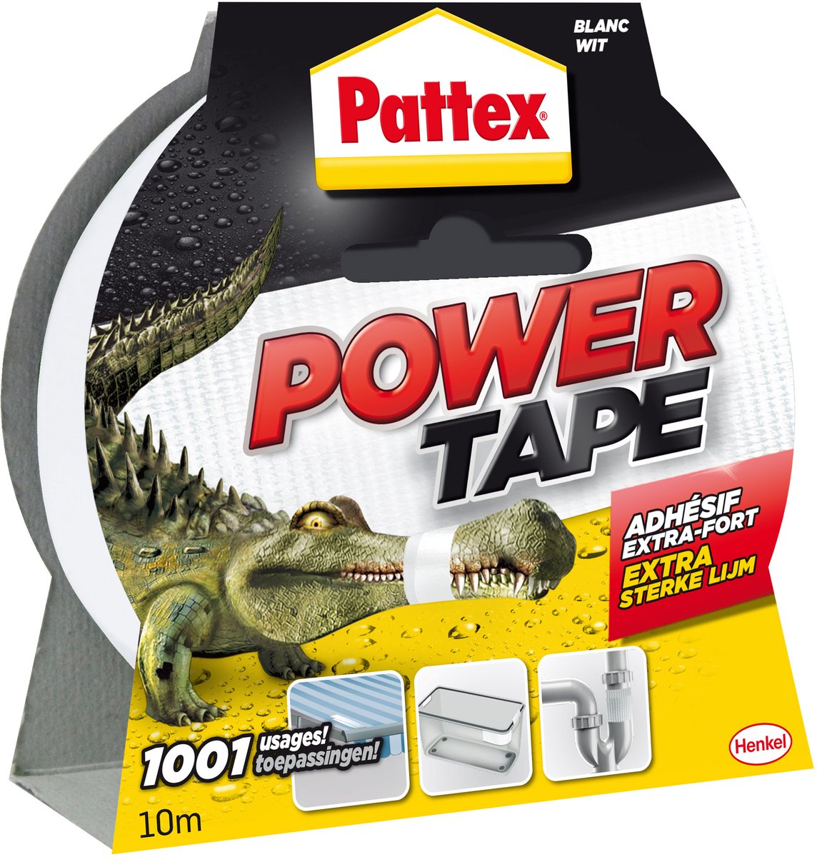 Pattex 1001842 - power tape 10m bianco bl | 6 pezzi