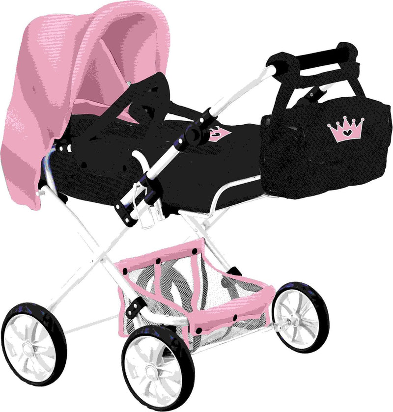 Braet carrozzina per neonati e bambini combinata 2 con borsa a corona rosa blu