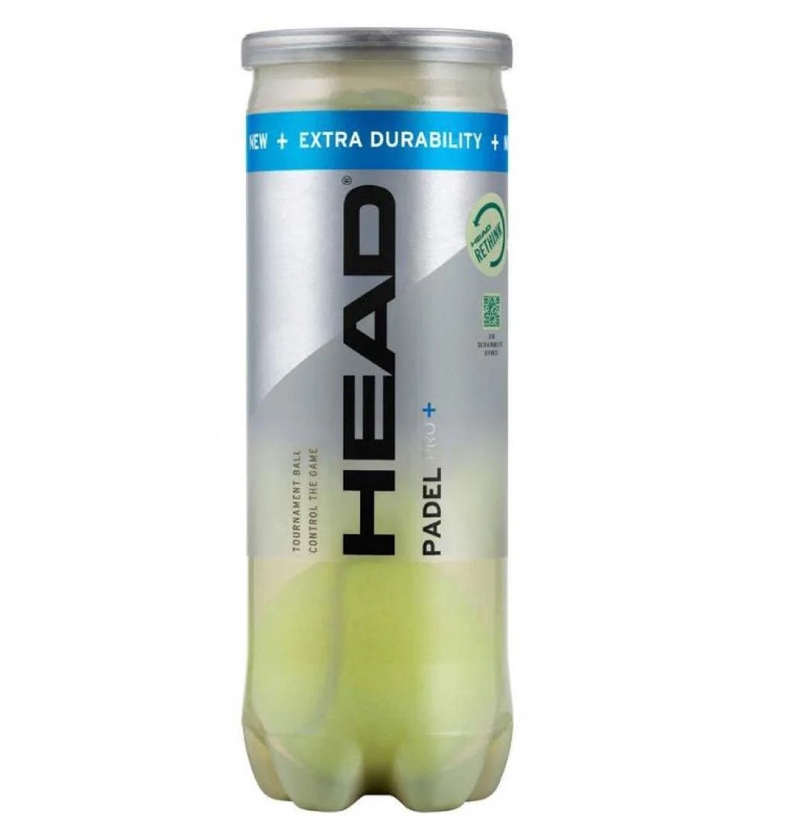 Head padel ballen pro+ geel - set van 3 duurzame padelballen.