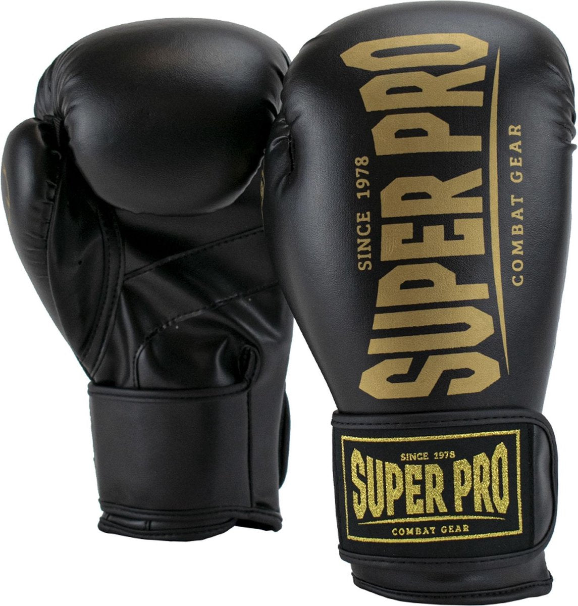 Super pro combat gear champ se (kick)bokshandschoenen zwart goud 10oz