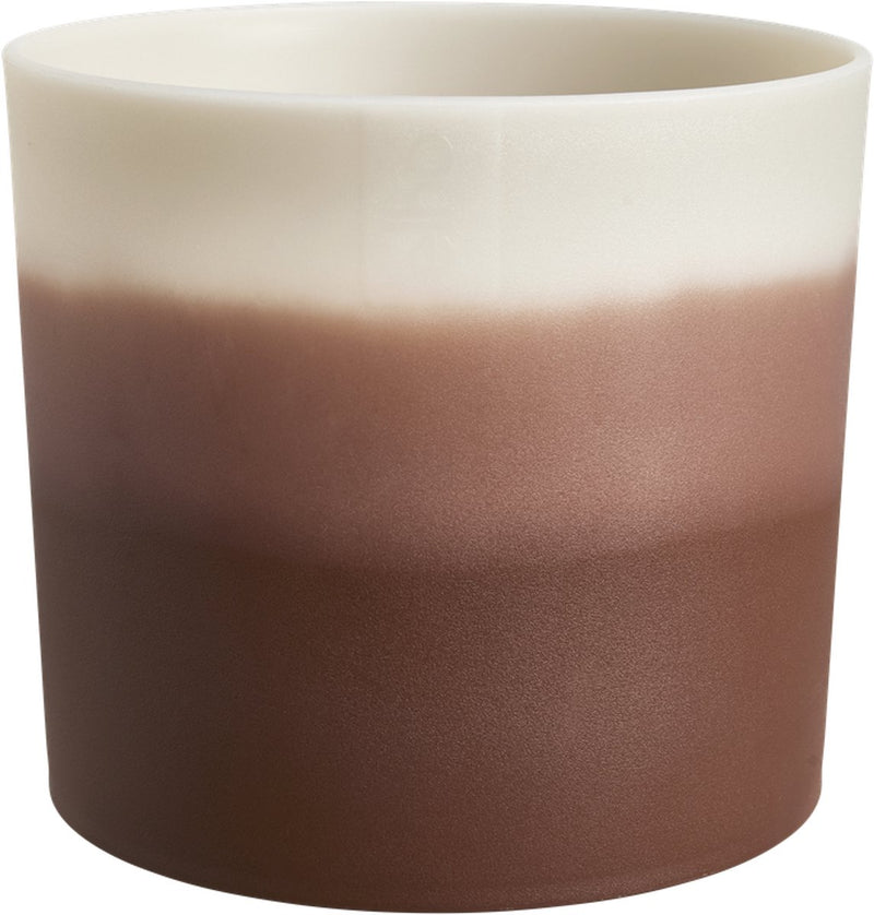 Elho color gradient tondo 18cm - vaso da fiori per interni - 100% plastica riciclata - ø 18,2 x h 16,8 - marrone cedro