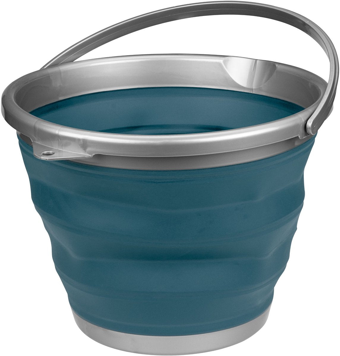 Secchio pieghevole Abbey Camp - 10 litri - blu grigio - con manico - pieghevole in modo compatto