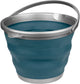 Secchio pieghevole Abbey Camp - 10 litri - blu grigio - con manico - pieghevole in modo compatto