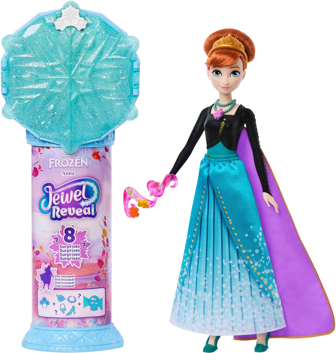 Mattel Disney Frozen Jewel Reveal Anna - bambola alla moda