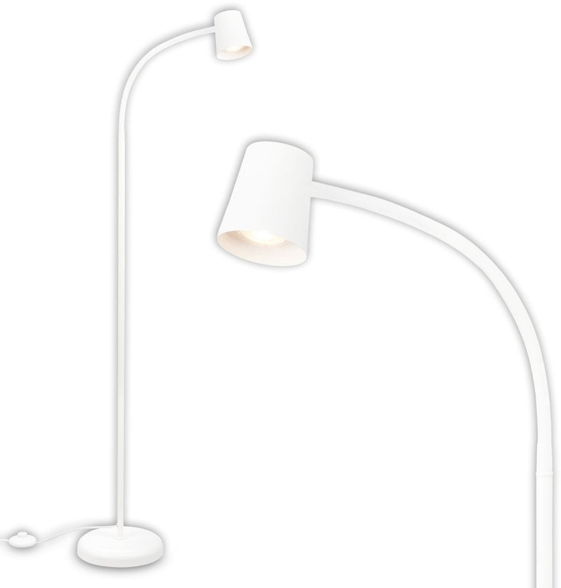 Briloner skriva - vloerlamp - woonkamer staande lamp - leeslampe - excl. gu10 - wit- 127.5cm