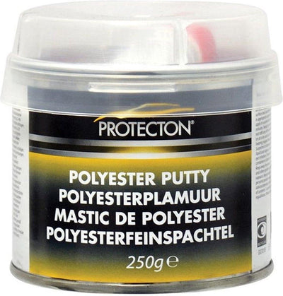 Protecton polyester putty - for leveling unevenness - applicable to steel, aluminum, wood, concrete polyester - elastic and very easy to sand - incl. tube of hardener - 250gr