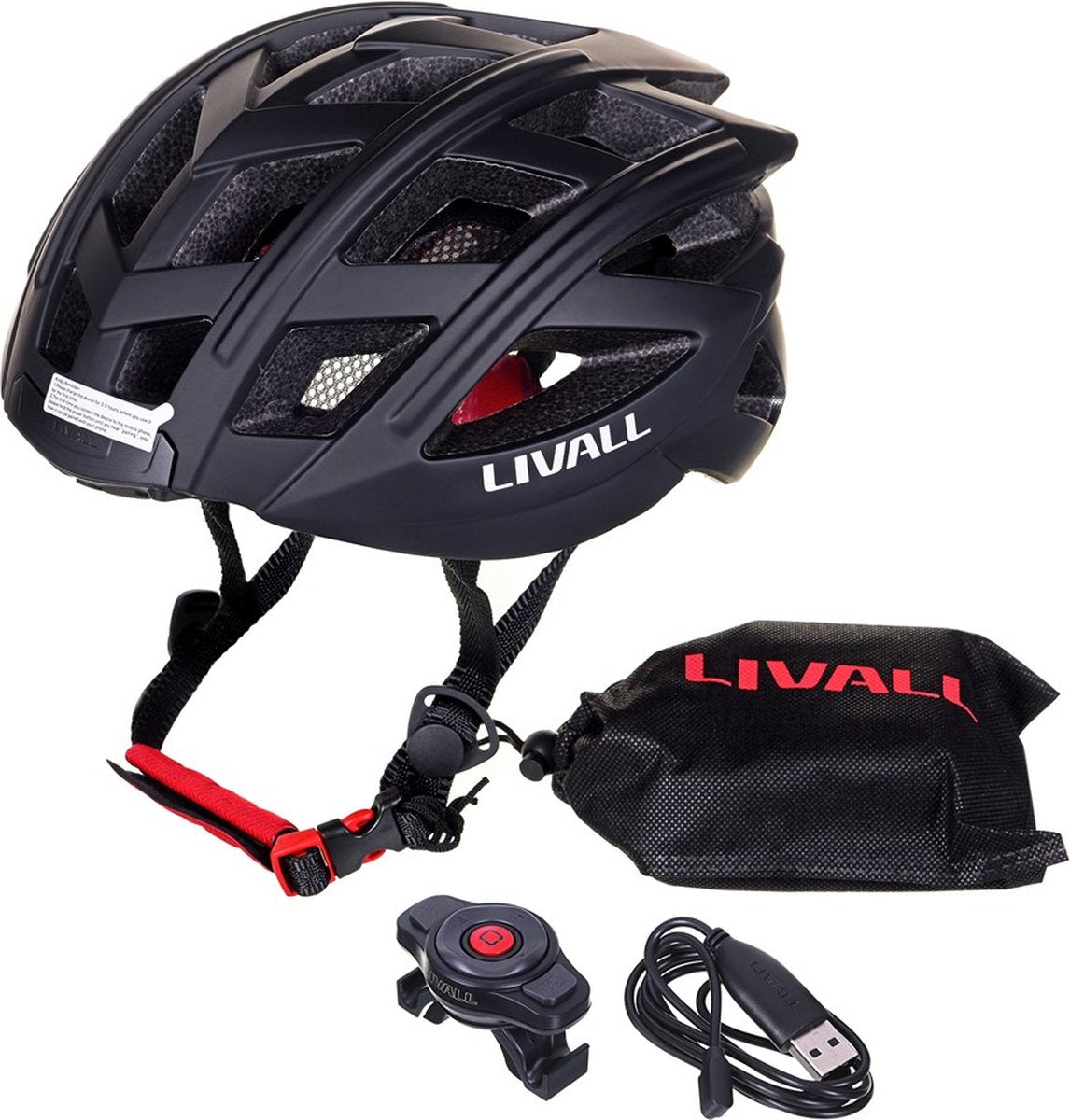 Livall bh60se neo black large - casco de bicicleta (inteligente) - función SOS - intermitentes LED - iluminación inteligente