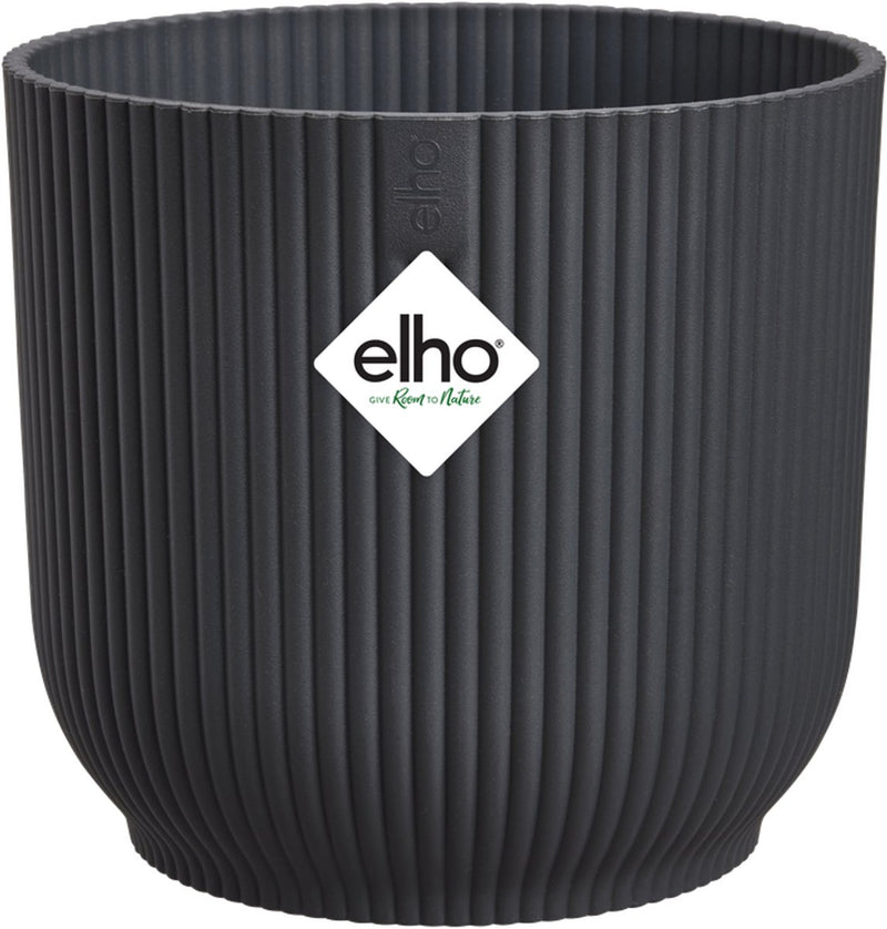 Elho vibes fold rond 22 - bloempot voor binnen - 100% gerecycled plastic - ø 22.0 x h 20.2 cm - antraciet