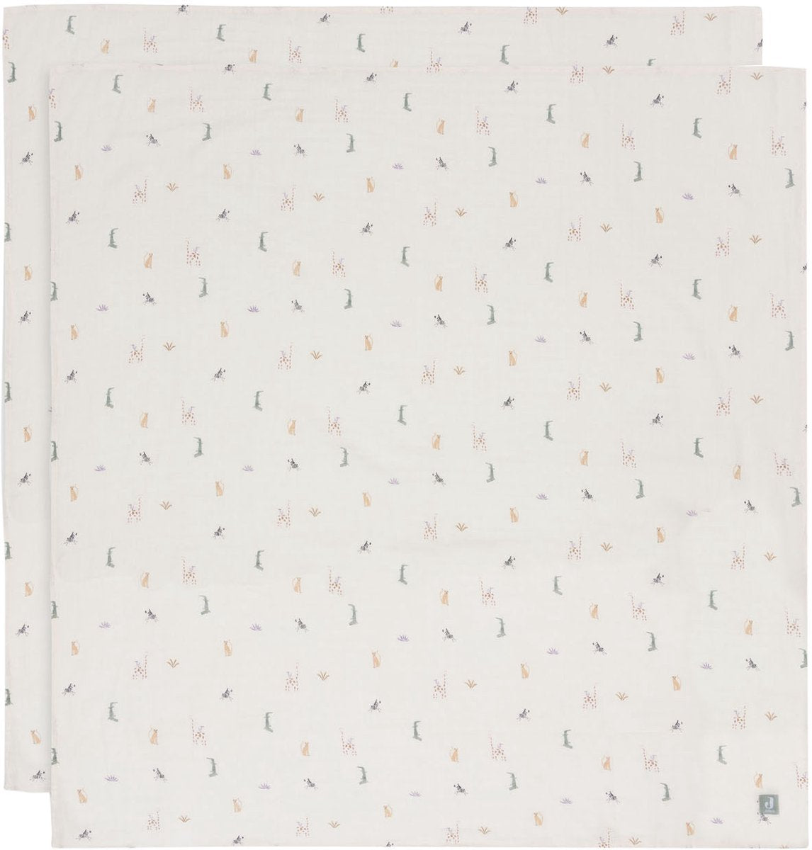 Jollein - paño hidrófilo grande 115x115cm - paño envolvente - algodón suave - 2 piezas - Jungle Jambo