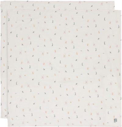 Jollein - panno idrofilo grande 115x115 cm - fasciatoio - cotone morbido - 2 pezzi - Jungle Jambo