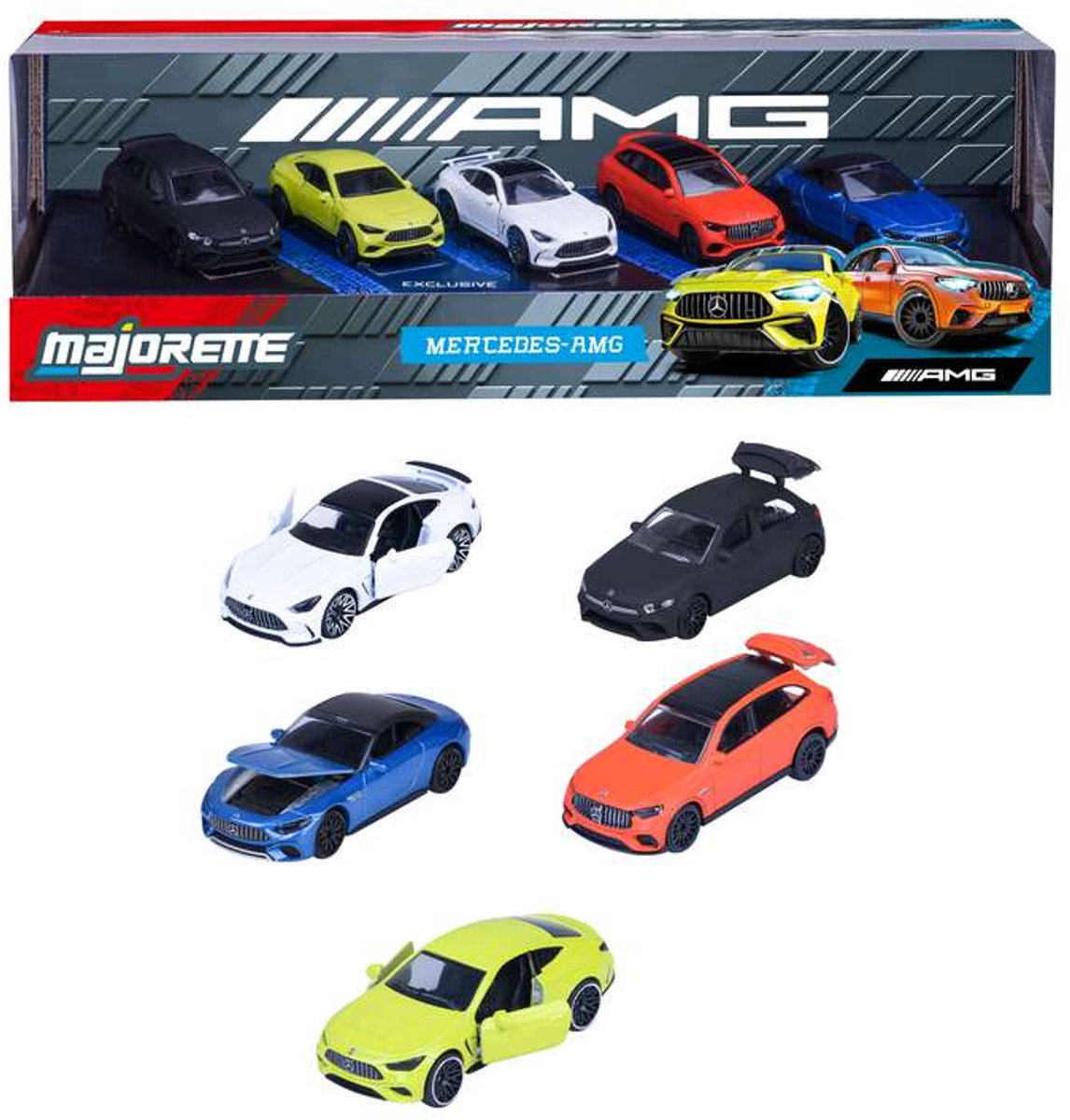Set Majorette Mercedes-AMG, 5 pezzi.