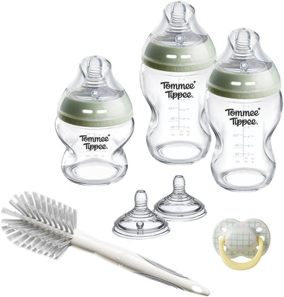 Set iniziale per biberon e tettarelle in vetro Tommee Tippee Natural Start - Biberon da 150 ml e 250 ml per neonati - 0 mesi+