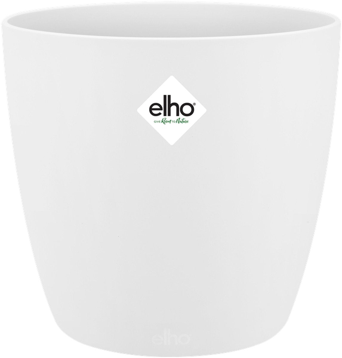 Elho brussels round 18 - macetero de interior - 100% plástico reciclado - ø 18,3 x h 16,8 cm - blanco