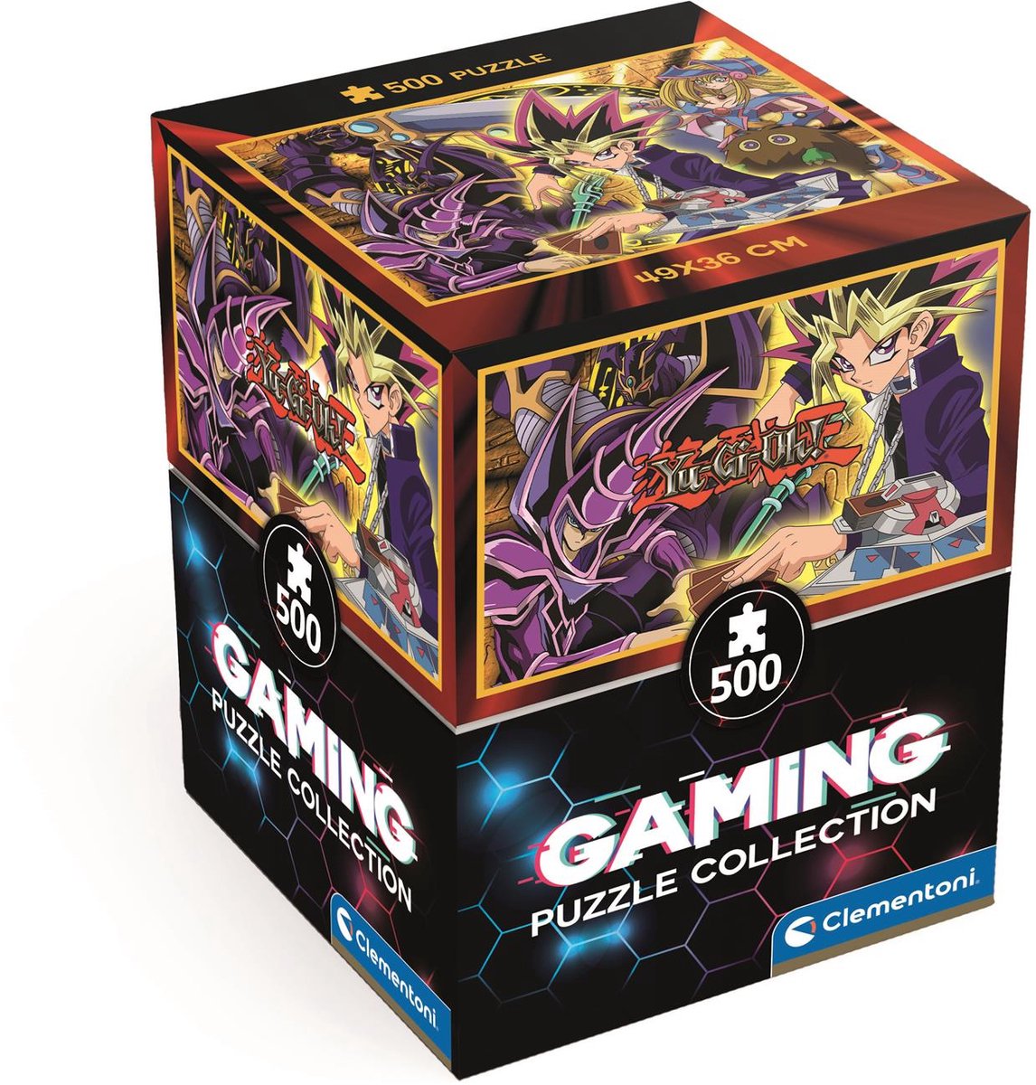 Clementoni - puzzle - 500 pezzi - yu-gi-oh - collezione giochi - cubo - puzzle per bambini e adulti