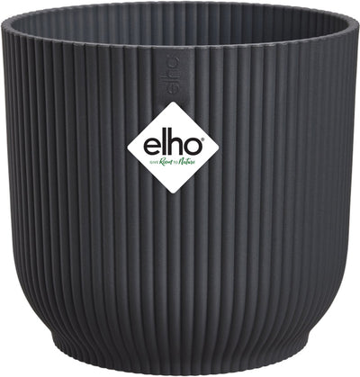 Elho vibes fold rond 16 - bloempot voor binnen - 100% gerecycled plastic - ø 16.1 x h 14.8 cm - antraciet