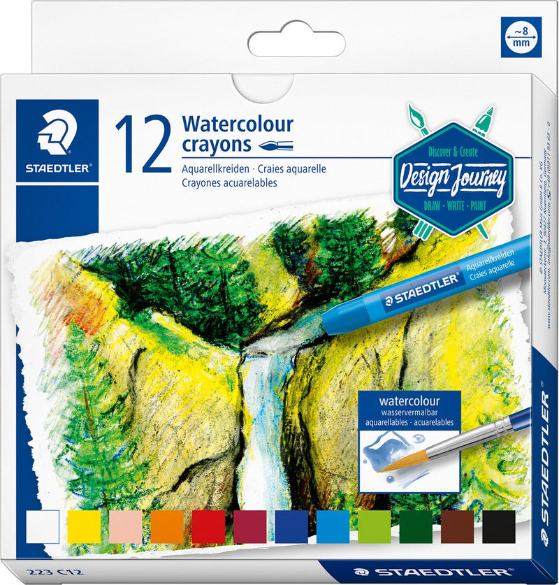 Viaje de diseño de Staedtler - crayones de acuarela - juego de 12 piezas