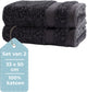 Hush. living hush living guest towel - set of 2 - 33×50 cm - 100% cotton - heavy quality 500g m2 - stylish border and hanging loop - anthracite