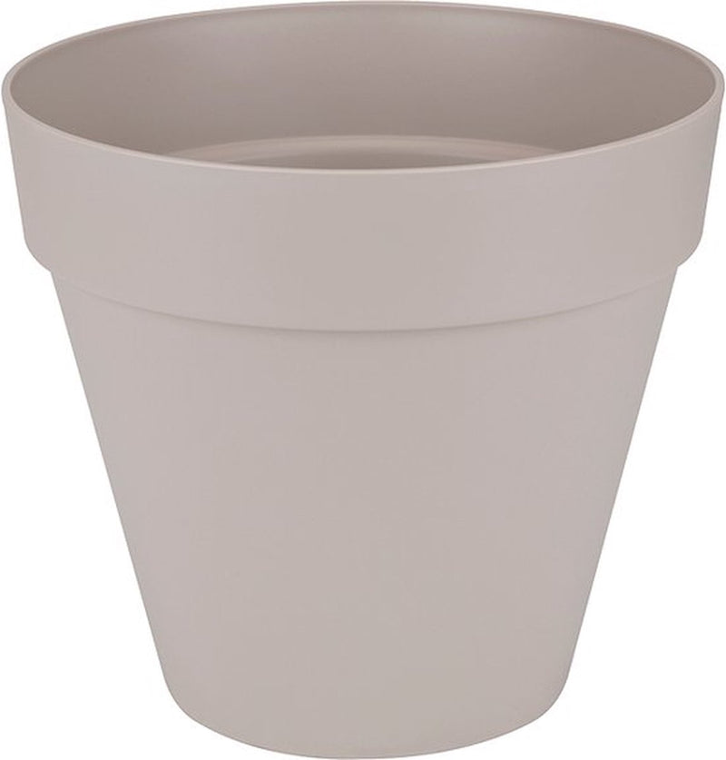 Elho loft urban round 60 - macetero grande para exterior - depósito de agua - plástico 100% reciclado - ø 58,0 x h 54,0 cm - gris cálido