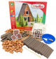Teifoc ® construction kit – Finnish hut forest house – 160 parts – real mini bricks with cement, bowl and trowel – building kit for children from 6 years