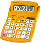 Lexibook 10-digit yellow pocket calculator with rubber finish