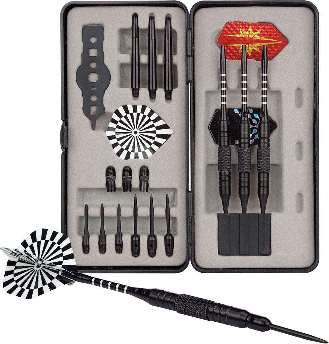 Set di freccette Abbey Darts - punta in acciaio punta morbida - nero - 21