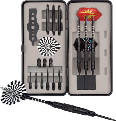 Juego de dardos Abbey darts - punta de acero punta blanda - negro - 25