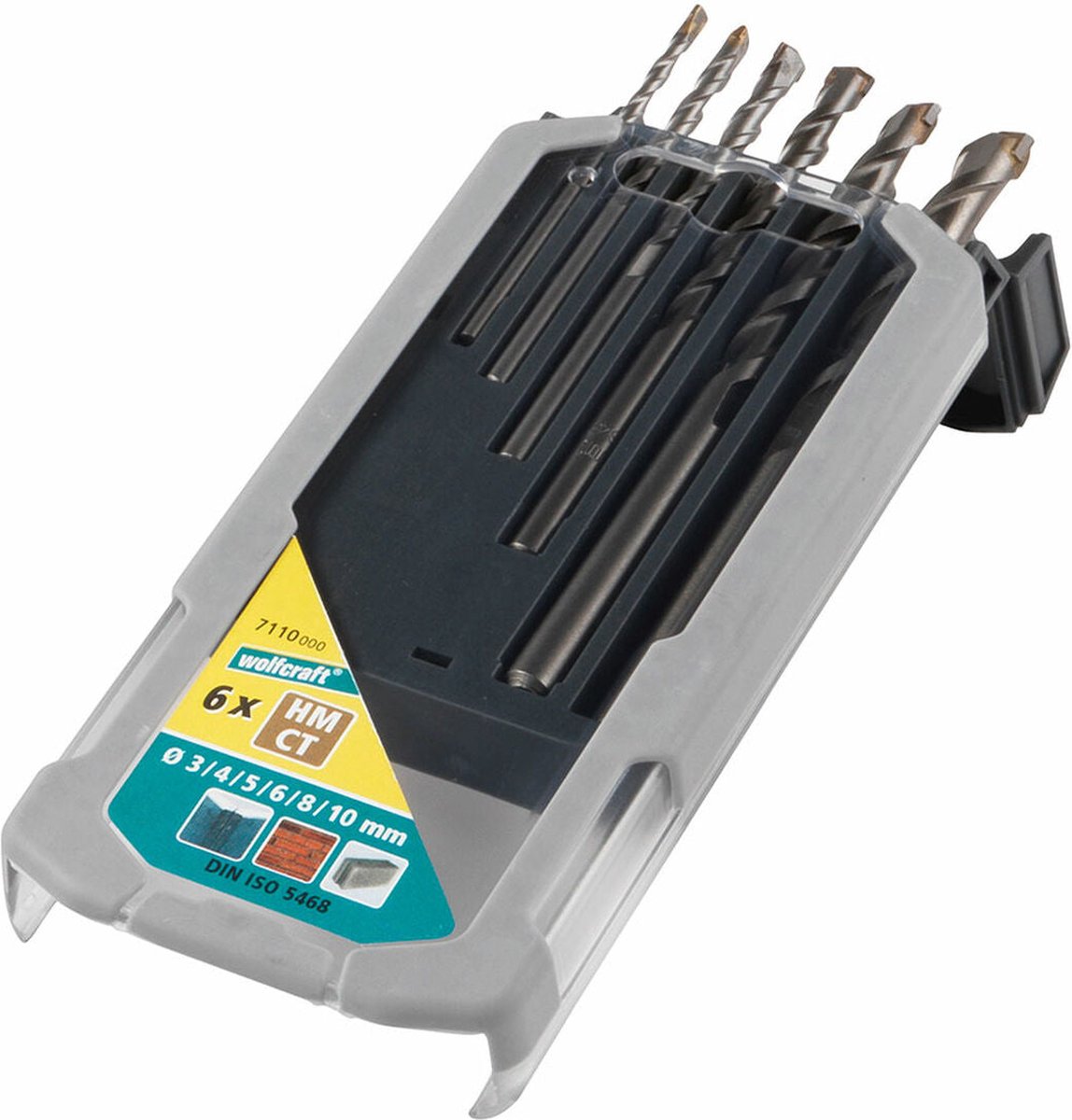 Wolfcraft - set di punte per calcestruzzo ø 3–10 mm - 6 pezzi - punta per calcestruzzo - 7110000
